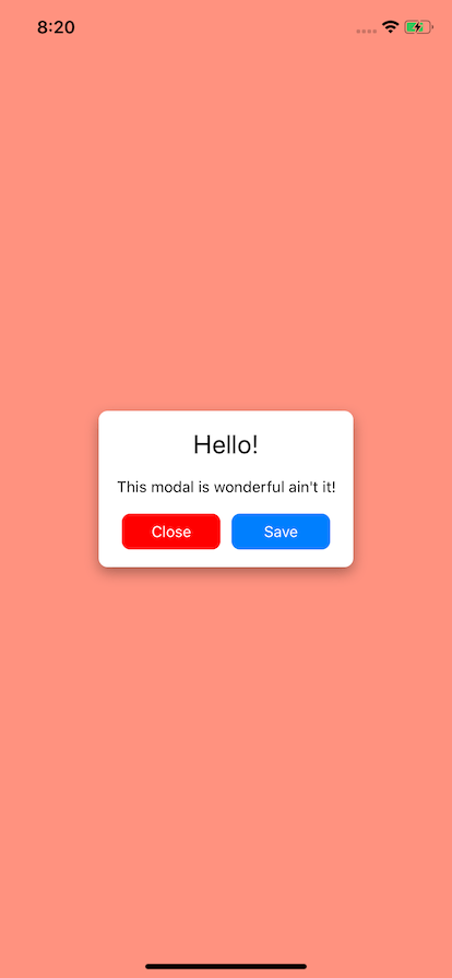 presentation modal react navigation